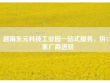 越南東元科技工業(yè)園一站式服務，拚150家廠商進駐