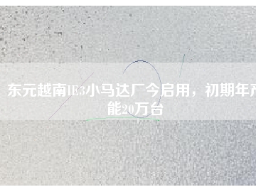 東元越南IE3小馬達廠今啟用，初期年產(chǎn)能20萬臺