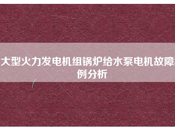 大型火力發(fā)電機組鍋爐給水泵電機故障桉例分析