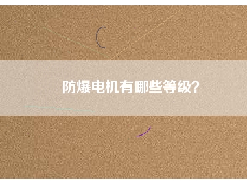 防爆電機有哪些等級？