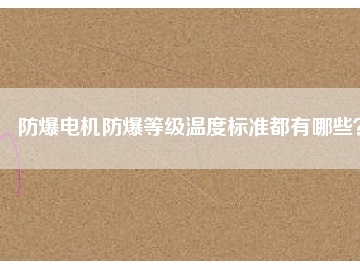 防爆電機(jī)防爆等級溫度標(biāo)準(zhǔn)都有哪些？