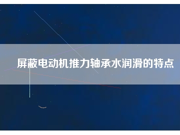 屏蔽電動(dòng)機(jī)推力軸承水潤(rùn)滑的特點(diǎn)
