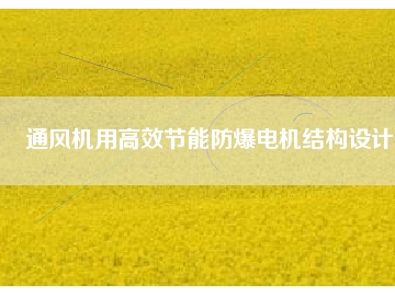 通風(fēng)機用高效節(jié)能防爆電機結(jié)構(gòu)設(shè)計