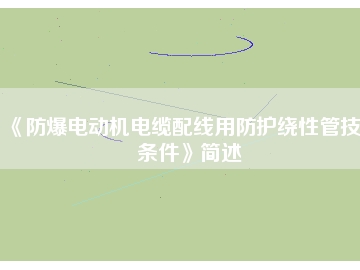 《防爆電動機電纜配線用防護繞性管技術條件》簡述