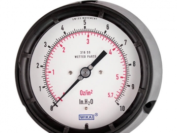 612.34, 632.34, 633.34膜盒式壓力表，銅合金或不銹鋼材質