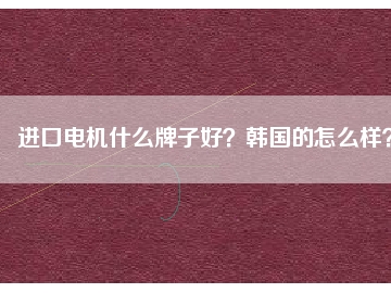 進(jìn)口電機(jī)什么牌子好？韓國的怎么樣？