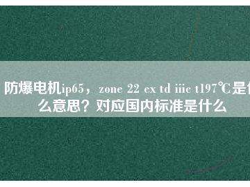 防爆電機(jī)ip65，zone 22 ex td iiic t197℃是什么意思？對應(yīng)國內(nèi)標(biāo)準(zhǔn)是什么