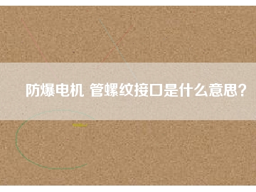 防爆電機(jī) 管螺紋接口是什么意思？