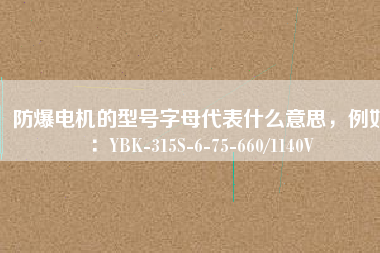 防爆電機的型號字母代表什么意思，例如：YBK-315S-6-75-660/1140V