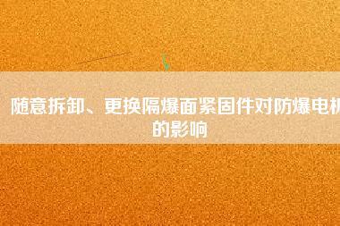 隨意拆卸、更換隔爆面緊固件對(duì)防爆電機(jī)的影響