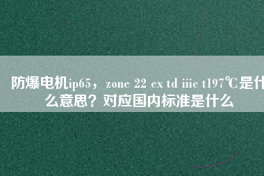 防爆電機ip65，zone 22 ex td iiic t197℃是什么意思？對應(yīng)國內(nèi)標準是什么