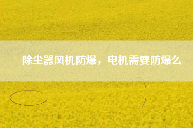 除塵器風(fēng)機(jī)防爆，電機(jī)需要防爆么