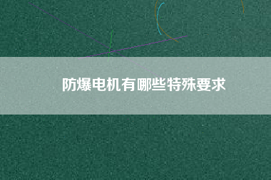 防爆電機(jī)有哪些特殊要求