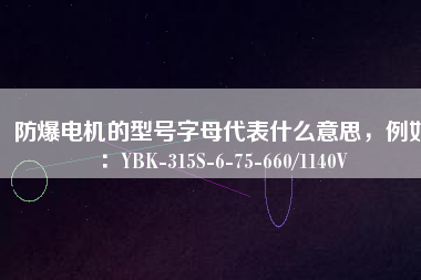防爆電機的型號字母代表什么意思，例如：YBK-315S-6-75-660/1140V