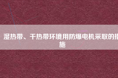 濕熱帶、干熱帶環(huán)境用防爆電機(jī)采取的措施