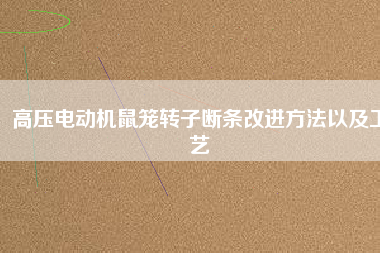 高壓電動(dòng)機(jī)鼠籠轉(zhuǎn)子斷條改進(jìn)方法以及工藝