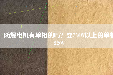 防爆電機(jī)有單相的嗎？要750W以上的單相220V