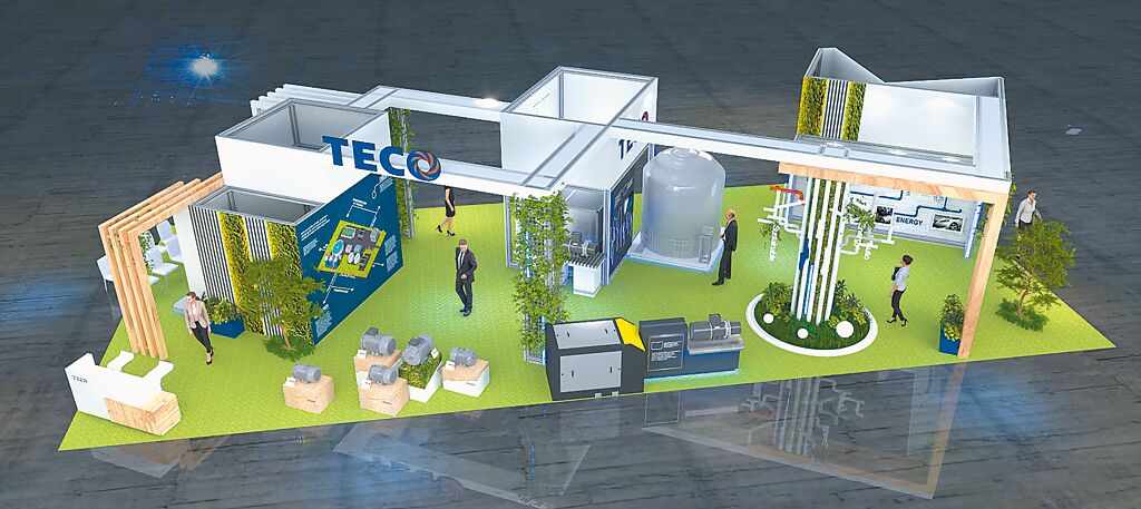 東元集團(tuán)以「綠色智慧工廠」為主軸，參加2023年臺(tái)北自動(dòng)化大展。圖／東元提供